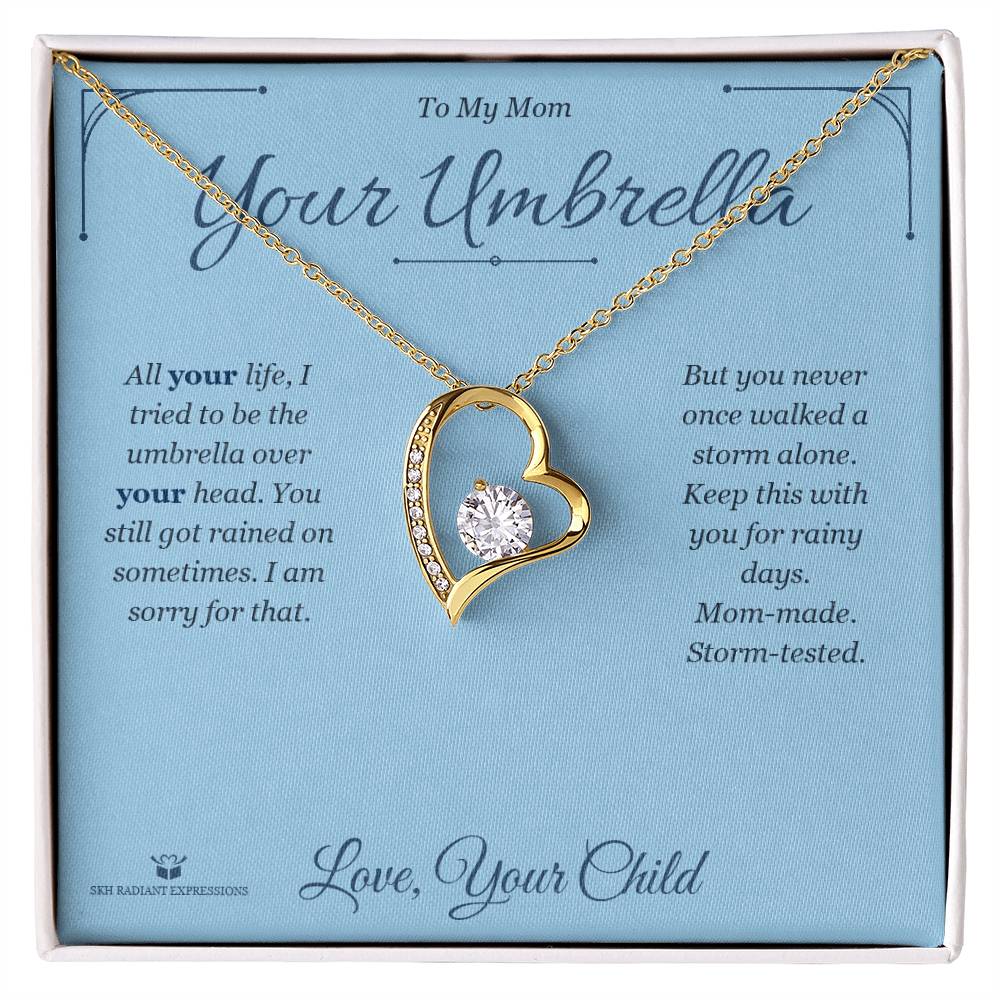Engraved Forever Love Necklace with message for mom