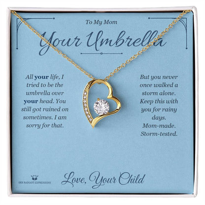 Engraved Forever Love Necklace with message for mom