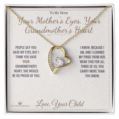 Engraved Forever Love Necklace with message for mom