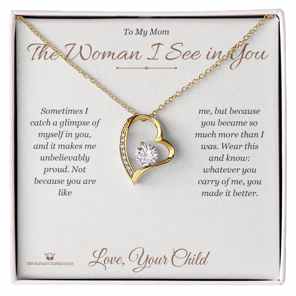 Engraved Forever Love Necklace with message for mom