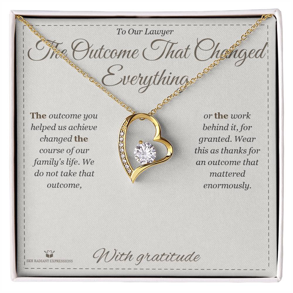 Custom name-personalized Forever Love Necklace gift for lawyer