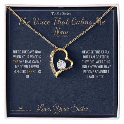 Forever Love Necklace engraved with your own words for sister