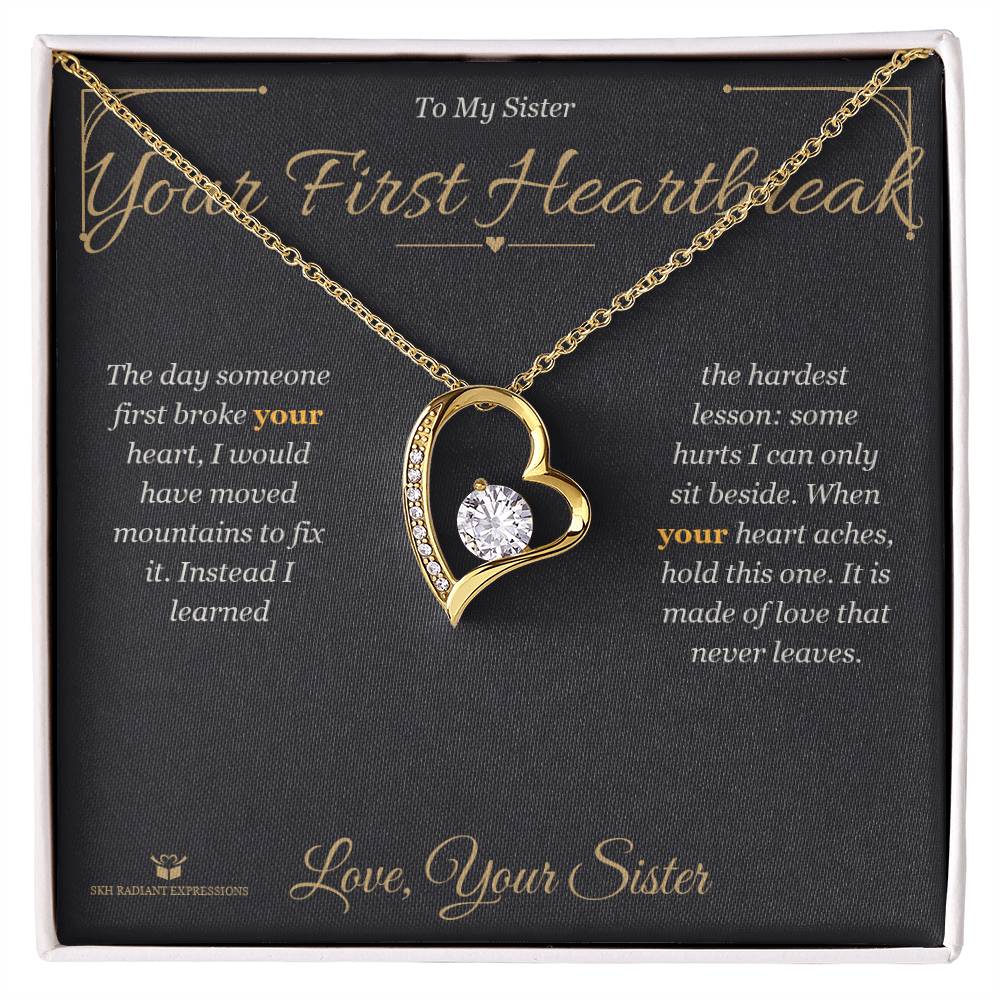 Forever Love Necklace engraved with your own words for sister