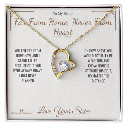 Forever Love Necklace engraved with your own words for sister