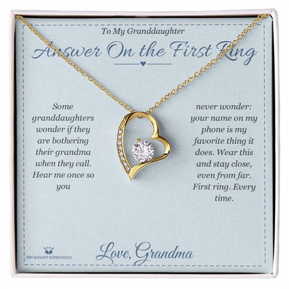 Forever Love Necklace engraved with your own words for granddaughter