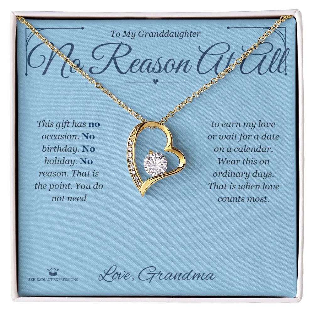Forever Love Necklace engraved with your own words for granddaughter