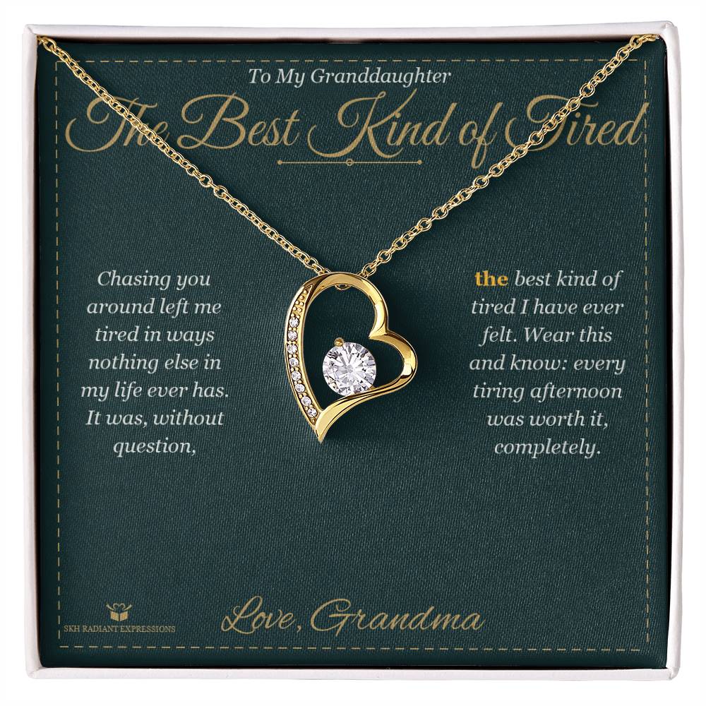 Forever Love Necklace engraved with your own words for granddaughter