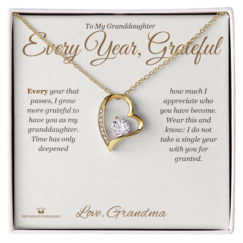 Forever Love Necklace engraved with your own words for granddaughter