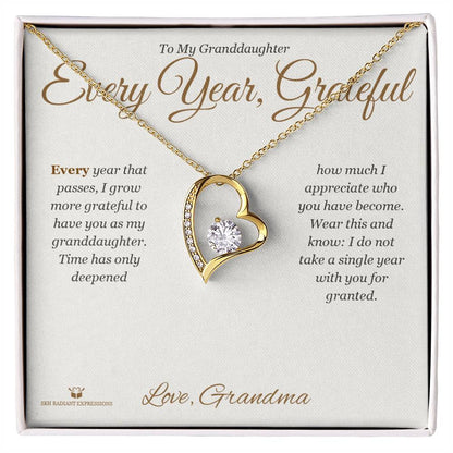 Forever Love Necklace engraved with your own words for granddaughter