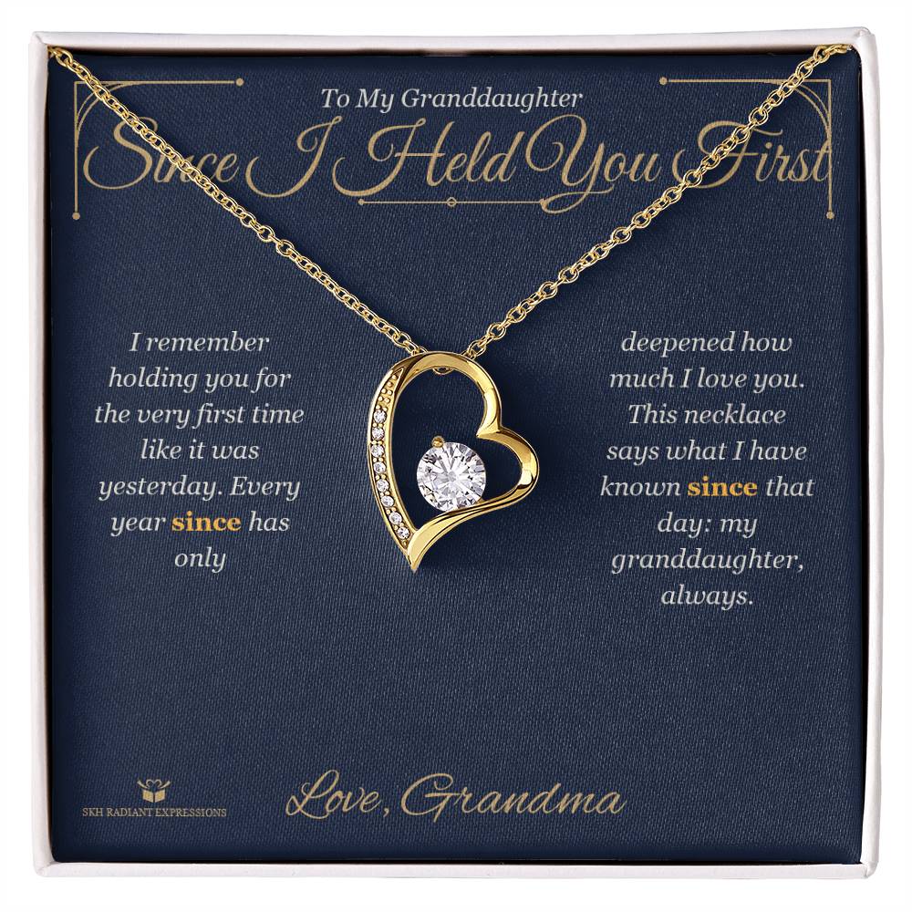 Forever Love Necklace engraved with your own words for granddaughter