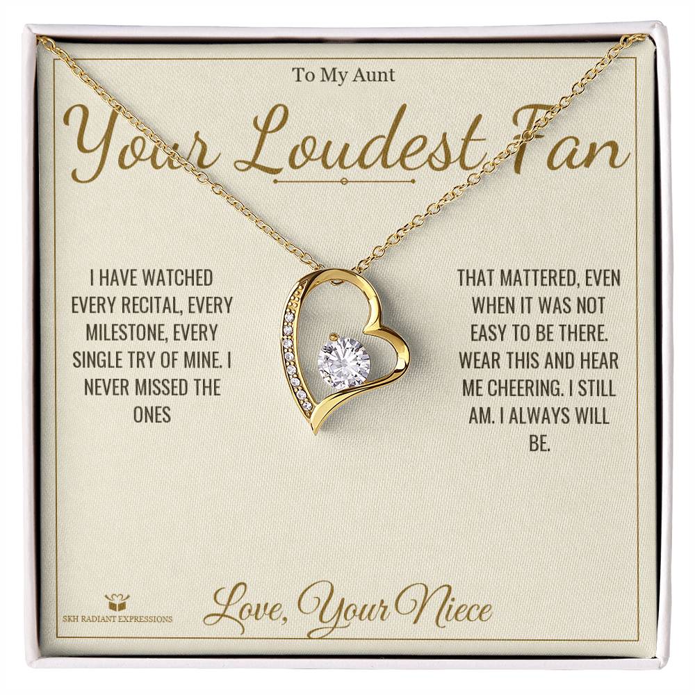 Engraved Forever Love Necklace with message for aunt