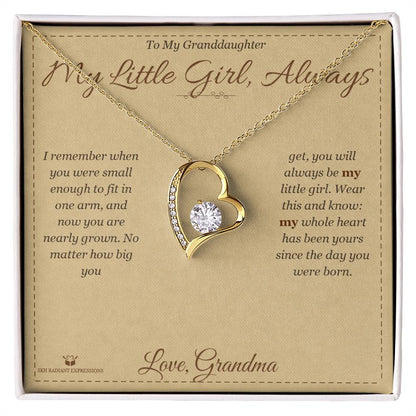 Forever Love Necklace engraved with your own words for granddaughter