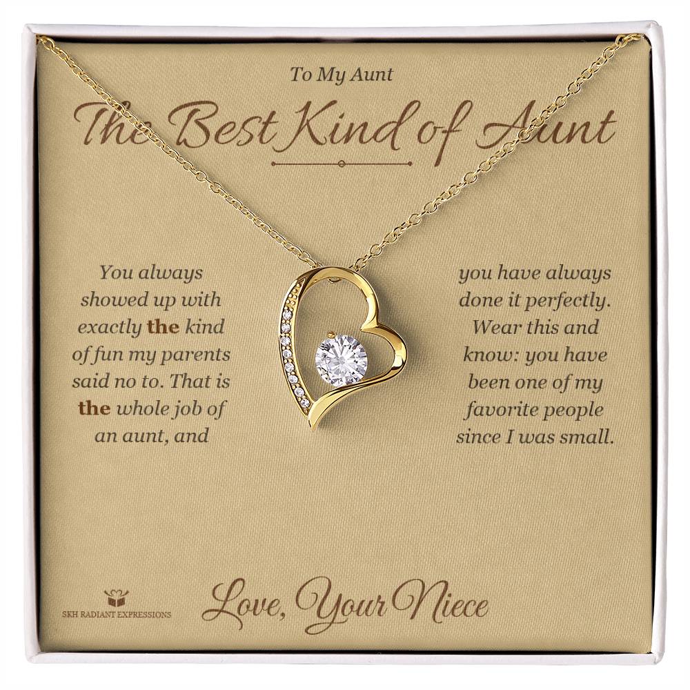 Forever Love Necklace with personalized message card for aunt