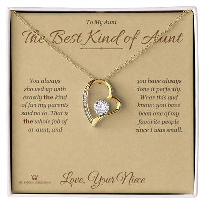 Forever Love Necklace with personalized message card for aunt