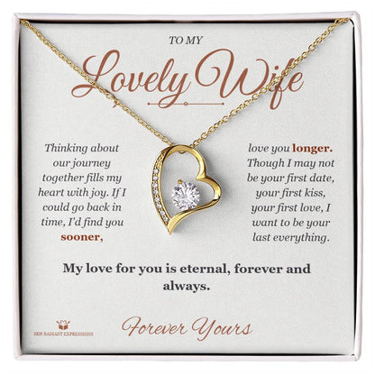 Engraved Forever Love Necklace with message for wife