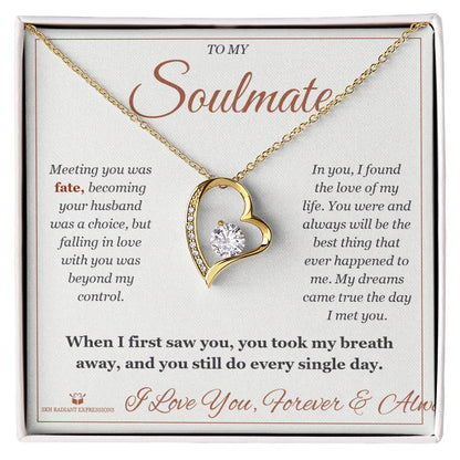 Forever Love Necklace with personalized message card for soulmate