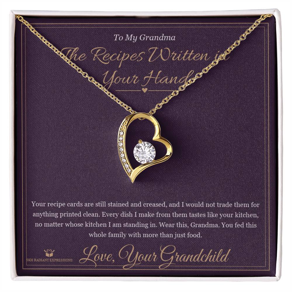 The Recipes Written in Your Hand - Forever Love Necklace for Grandmother - personalized keepsake gift from SKH Radiant Expressions