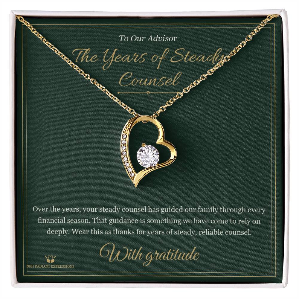 The Years of Steady Counsel - Forever Love Necklace for Advisor - personalized keepsake gift from SKH Radiant Expressions