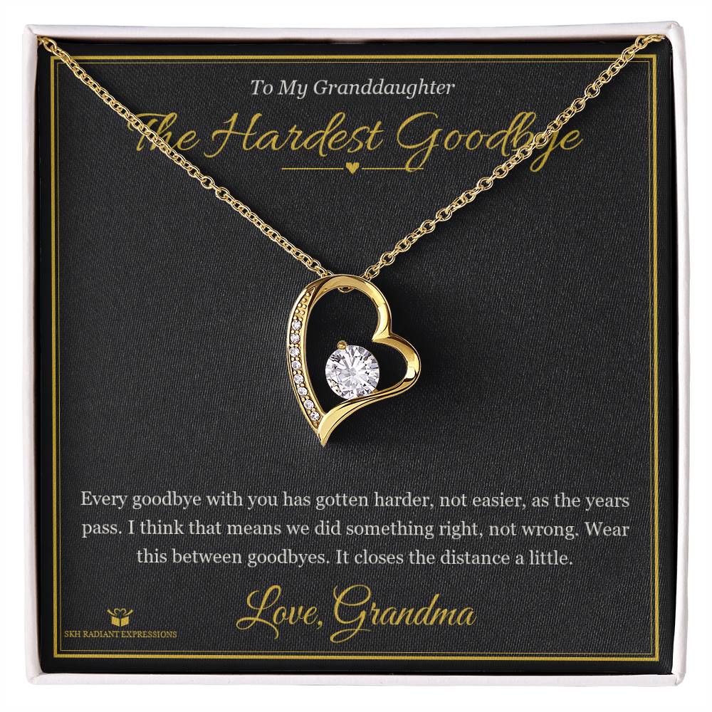 The Hardest Goodbye - Forever Love Necklace for Granddaughter - personalized keepsake gift from SKH Radiant Expressions
