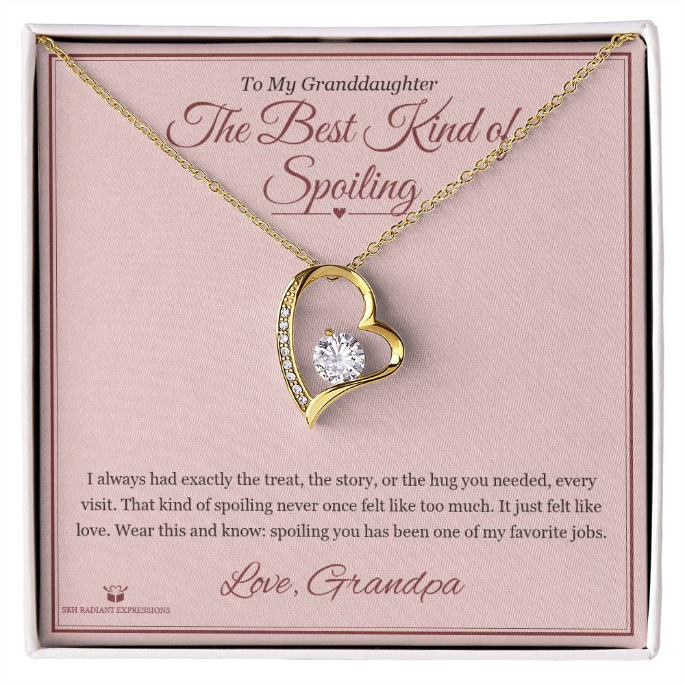 The Best Kind of Spoiling - Forever Love Necklace for Granddaughter - personalized keepsake gift from SKH Radiant Expressions
