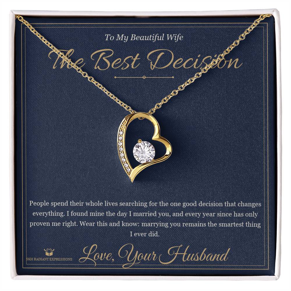 The Best Decision - Forever Love Necklace with Red Rose Box for Wife - personalized keepsake gift from SKH Radiant Expressions