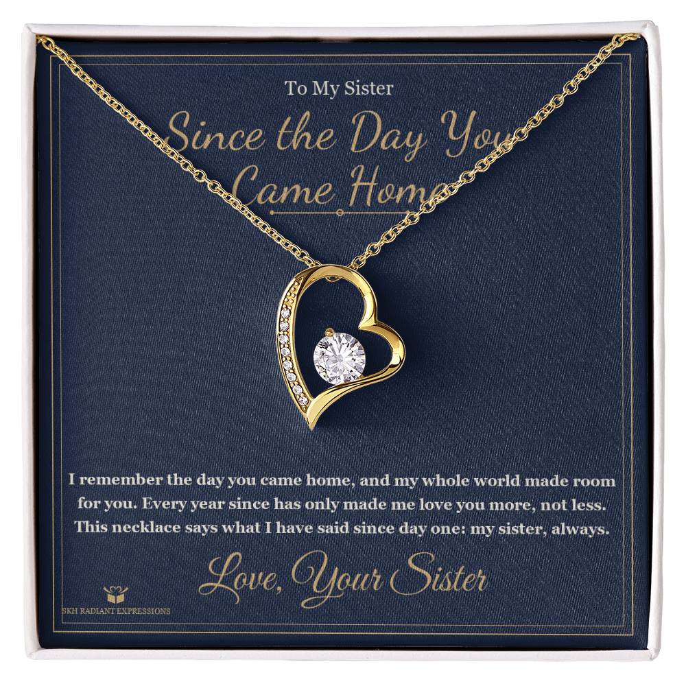 Since the Day You Came Home - Forever Love Necklace for Sister - personalized keepsake gift from SKH Radiant Expressions