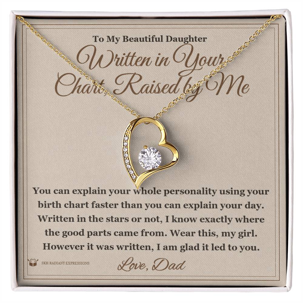 Engraved Forever Love Necklace with message for daughter