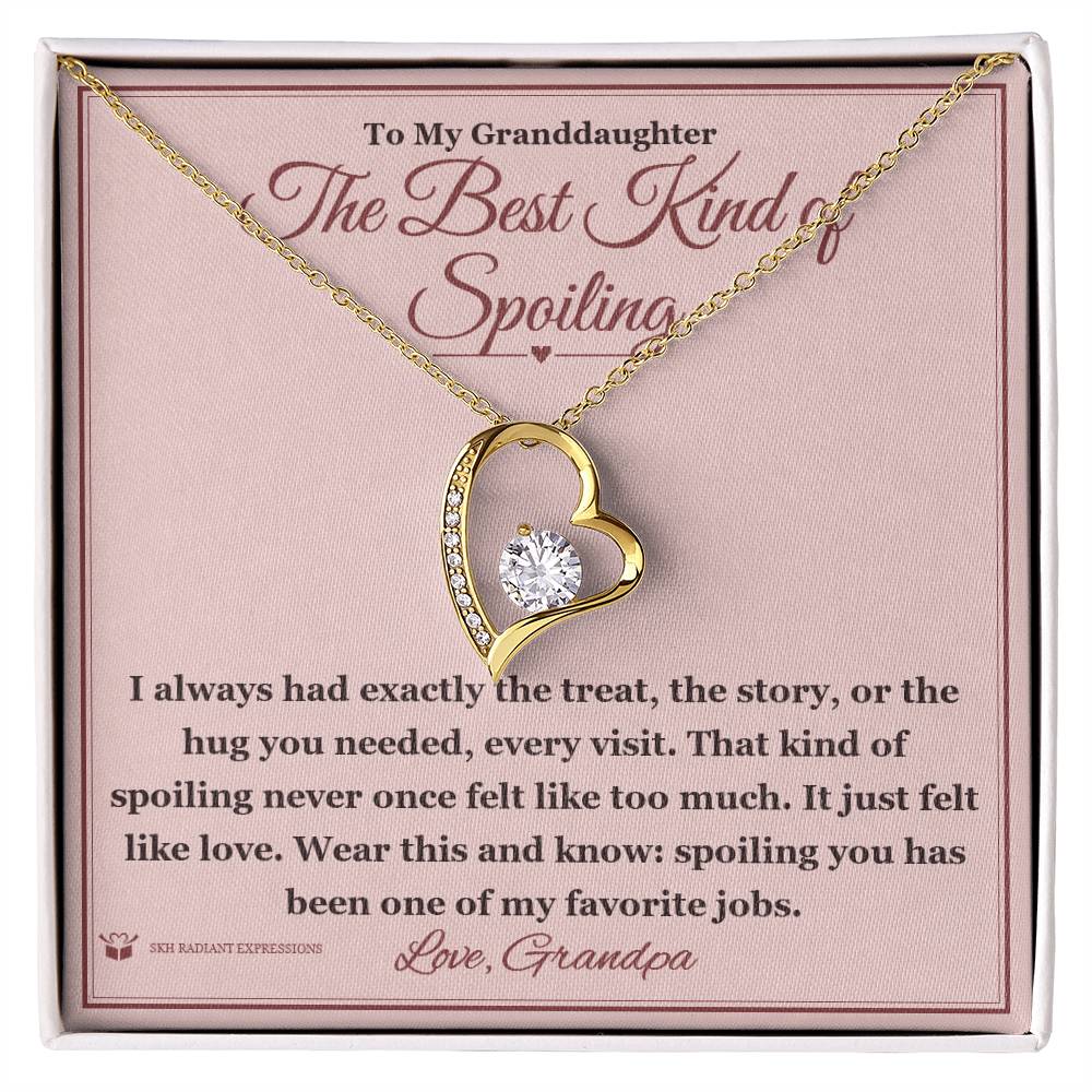 Engraved Forever Love Necklace with message for granddaughter