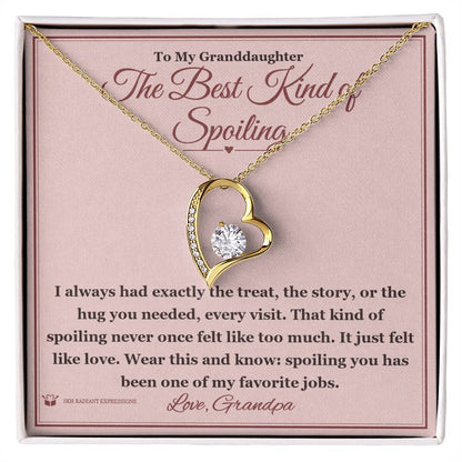 Engraved Forever Love Necklace with message for granddaughter