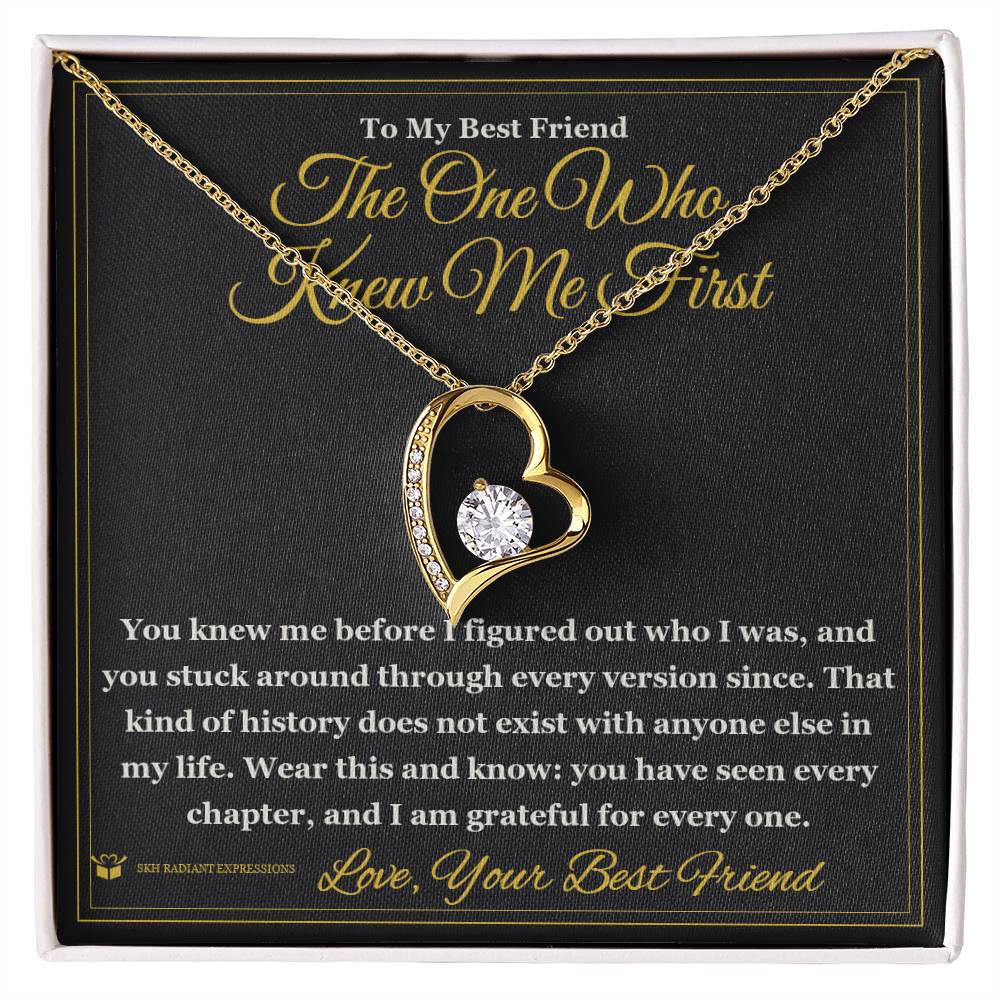 Forever Love Necklace with personalized message card for best friend