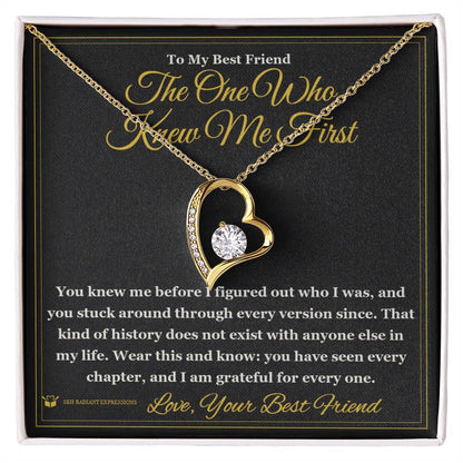 Forever Love Necklace with personalized message card for best friend