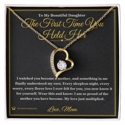 Forever Love Necklace with personalized message card for daughter