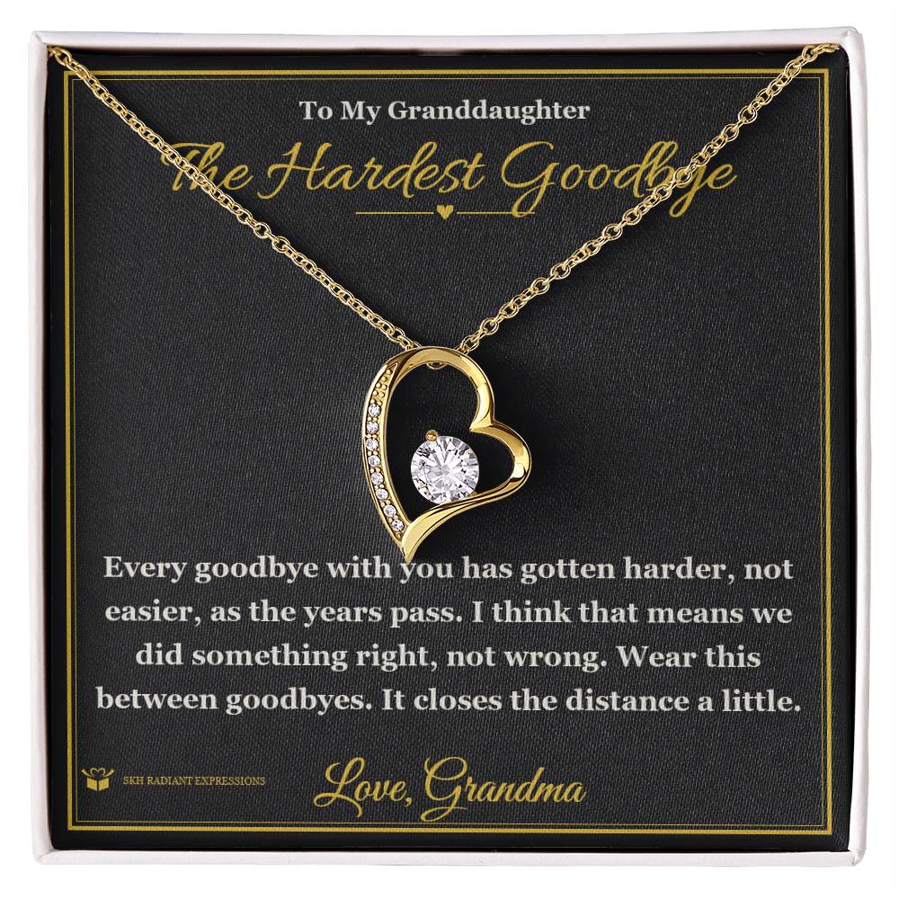 Forever Love Necklace with personalized message card for granddaughter