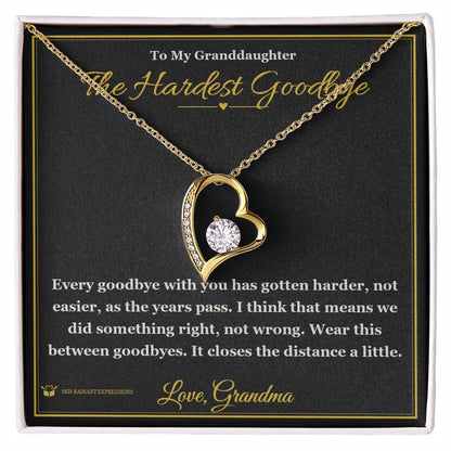 Forever Love Necklace with personalized message card for granddaughter