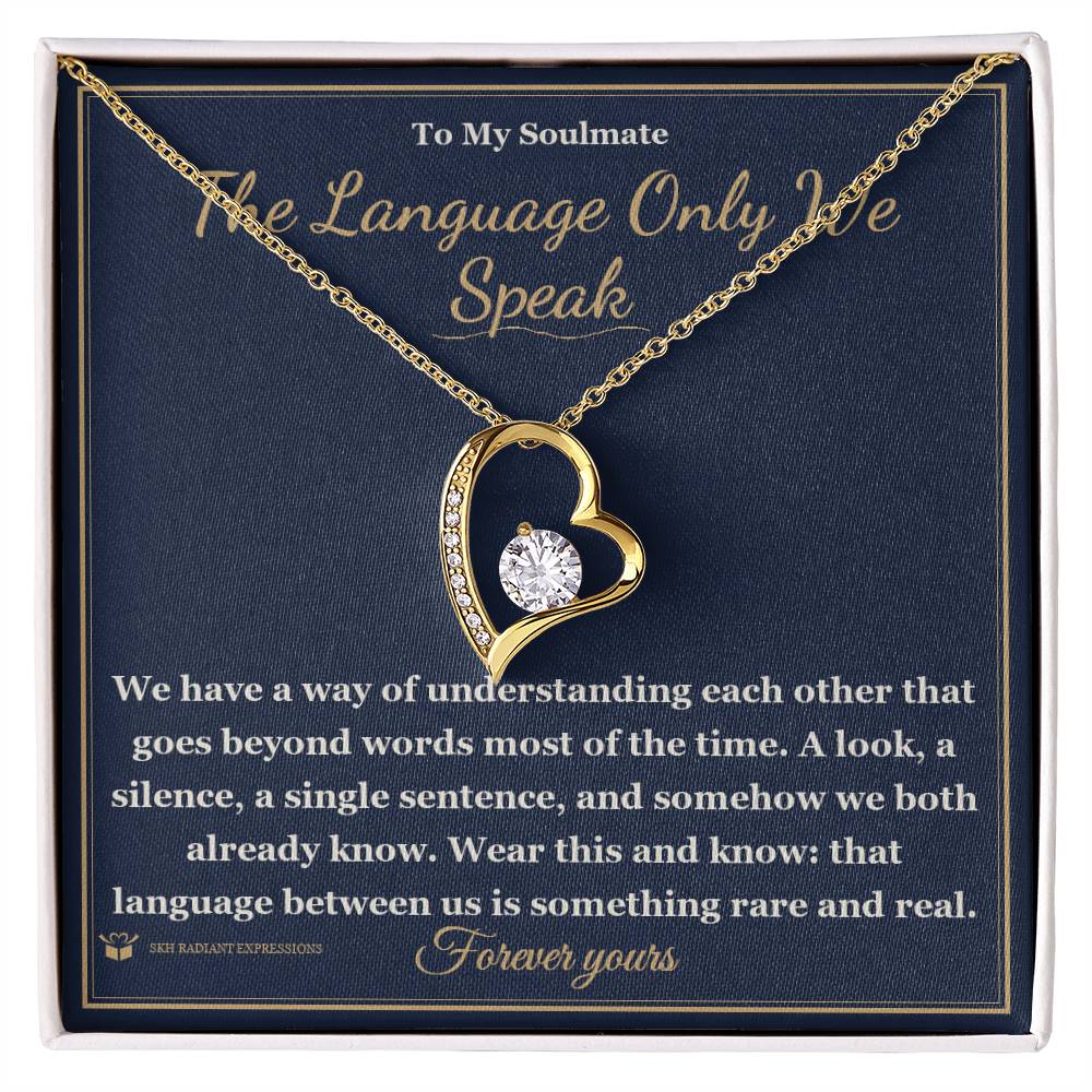 Forever Love Necklace with personalized message card for soulmate