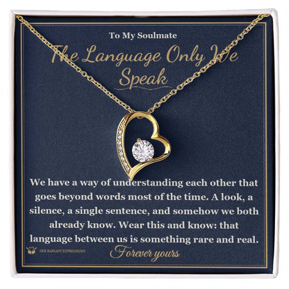 Forever Love Necklace with personalized message card for soulmate