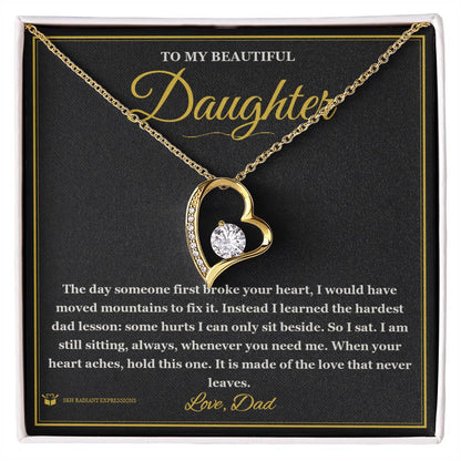 Engraved Forever Love Necklace with message for daughter