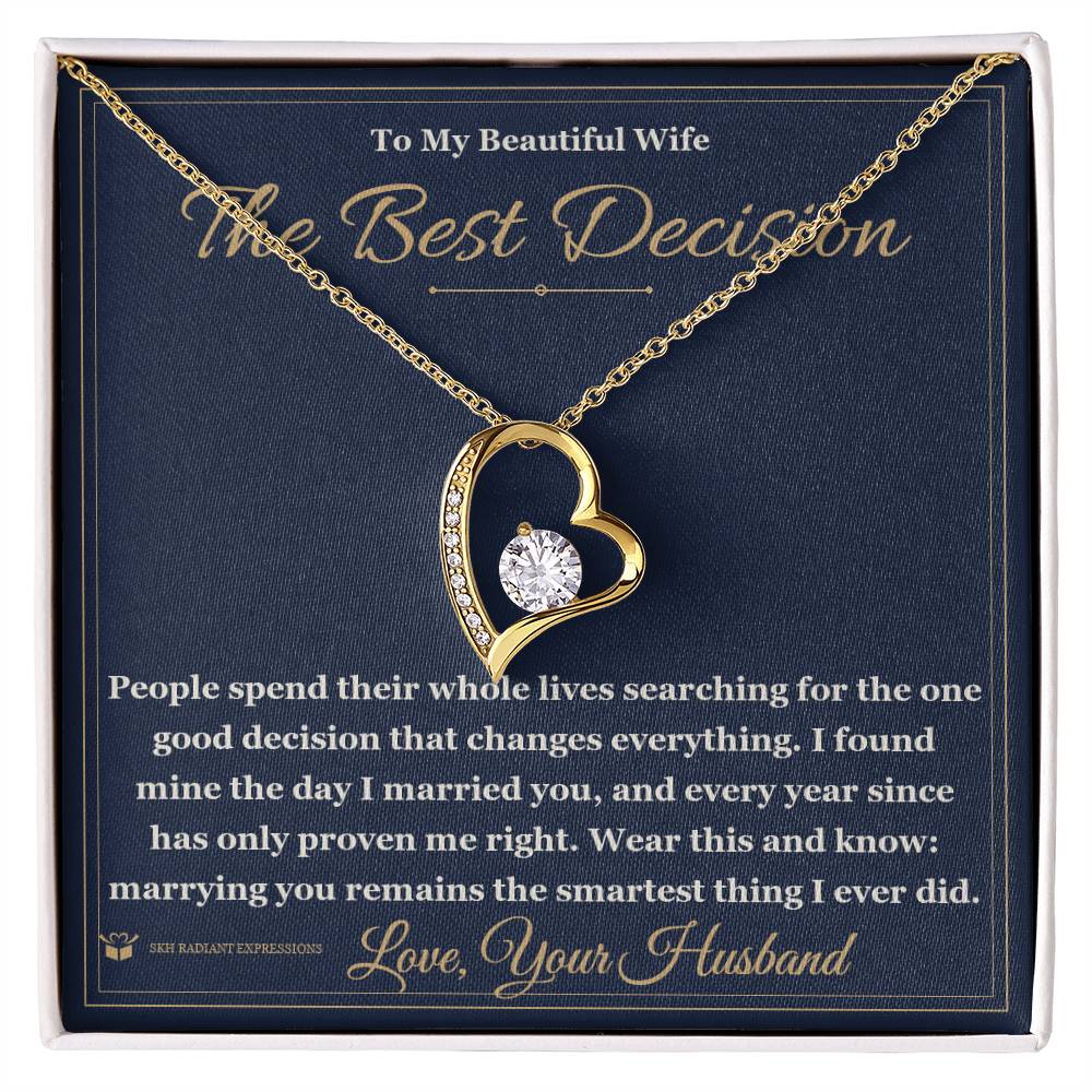 Forever Love Necklace with personalized message card for wife