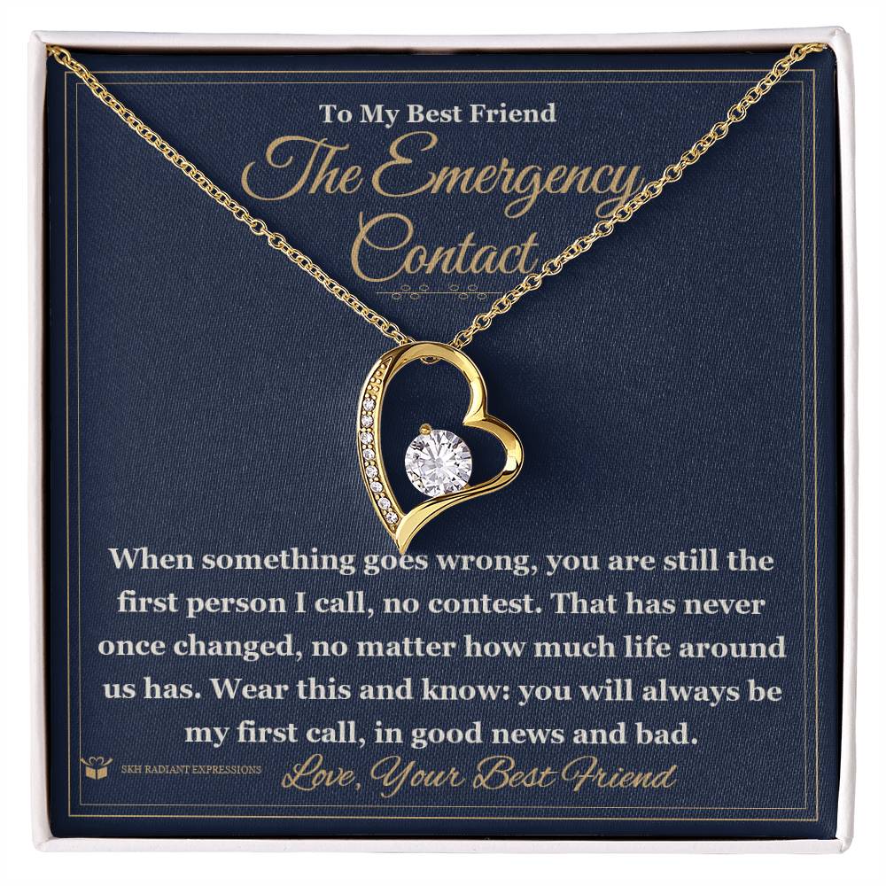 Forever Love Necklace with personalized message card for best friend