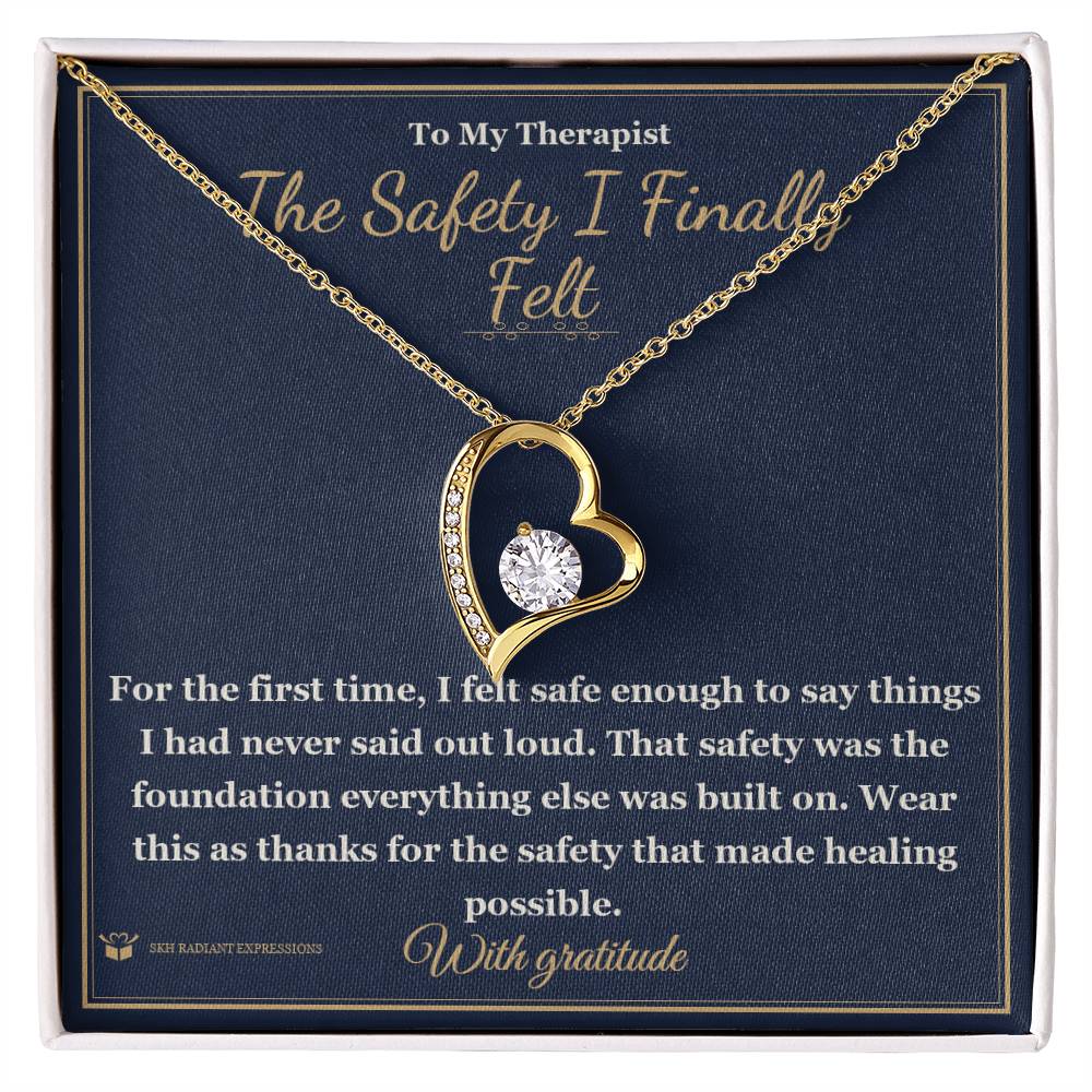 Forever Love Necklace with personalized message card for therapist