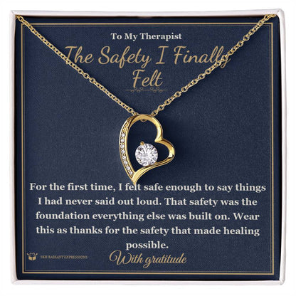 Forever Love Necklace with personalized message card for therapist