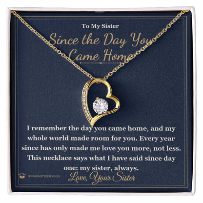 Engraved Forever Love Necklace with message for sister