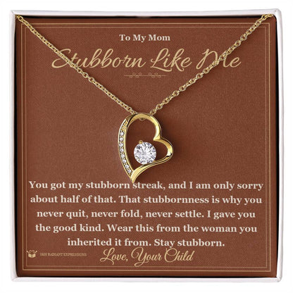 Forever Love Necklace with personalized message card for mom