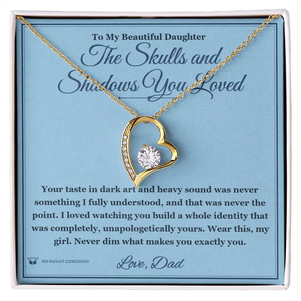 Engraved Forever Love Necklace with message for daughter