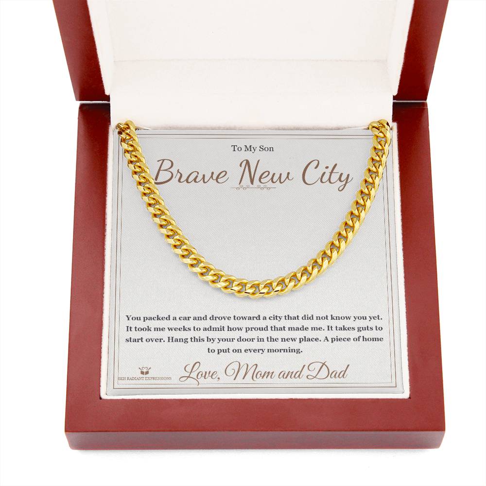 Brave New City - Cuban Link Chain for Son - personalized keepsake gift from SKH Radiant Expressions