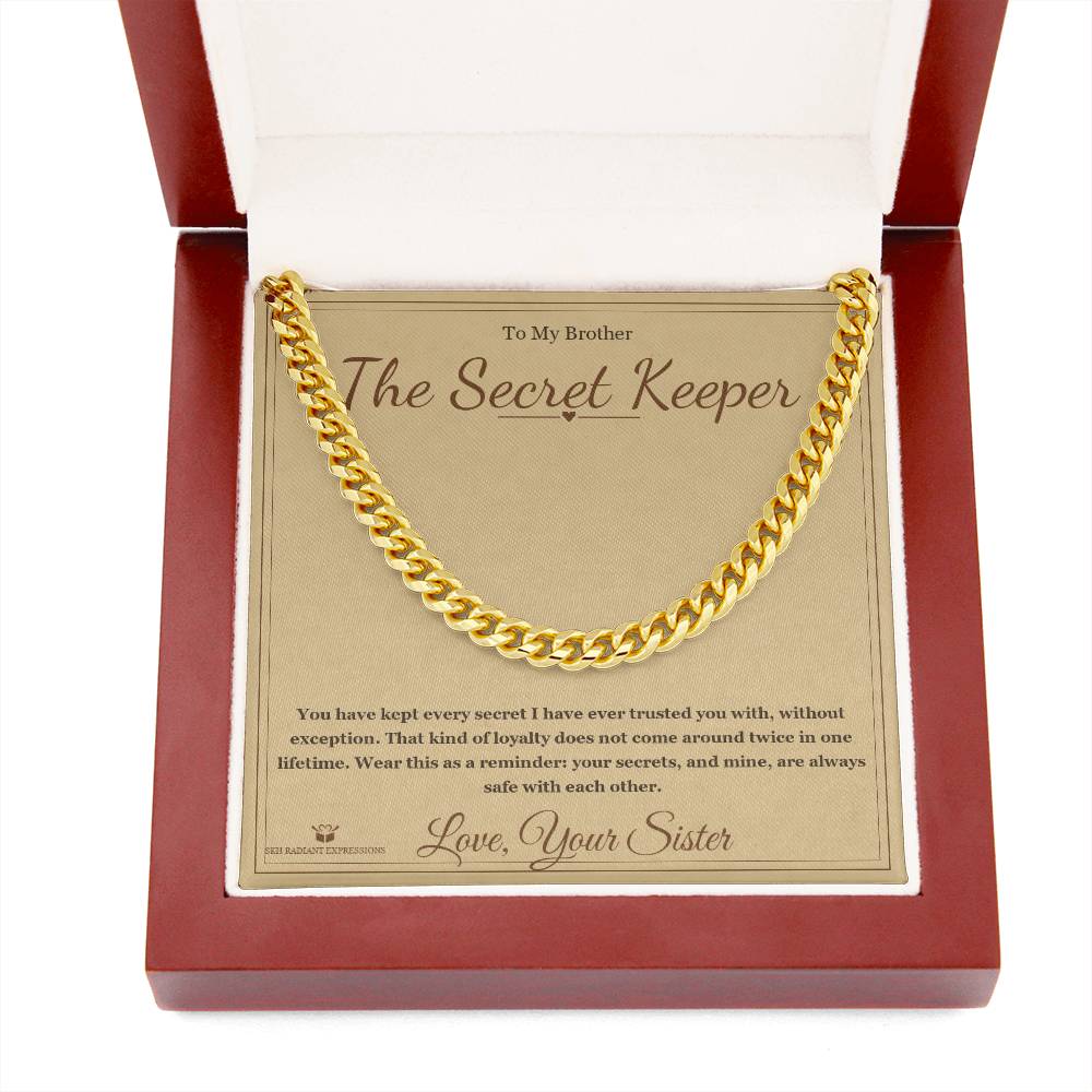 The Secret Keeper - Cuban Link Chain for Brother - personalized keepsake gift from SKH Radiant Expressions