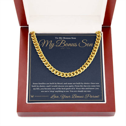 Cuban Link Chain engraved with your own words for stepson