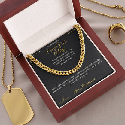 Add a name to this Cuban Link Chain - gift for grandson