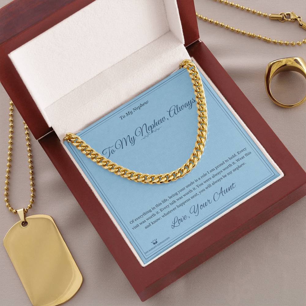 To My Nephew, Always - Cuban Link Chain for Nephew - personalized keepsake gift from SKH Radiant Expressions