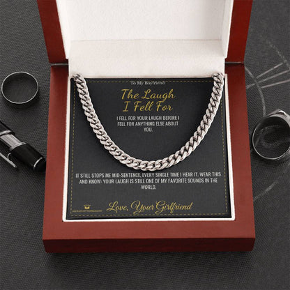 Cuban Link Chain engraved with your own words for boyfriend